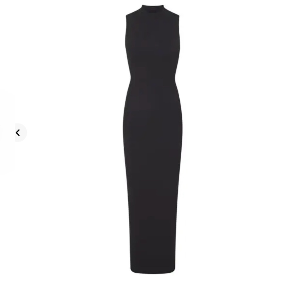 [NEW!] Skims Sleeveless Mock Neck Maxi Dress, Onyx, XS